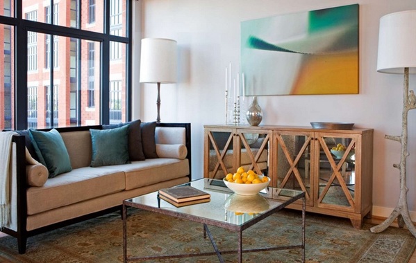Modern living room furniture with mirror surface Modern living room furniture with mirror surface