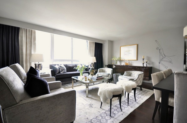 Modern living room furniture with mirror surface Modern living room furniture with mirror surface