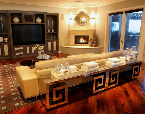 Modern living room furniture with mirror surface Modern living room furniture with mirror surface