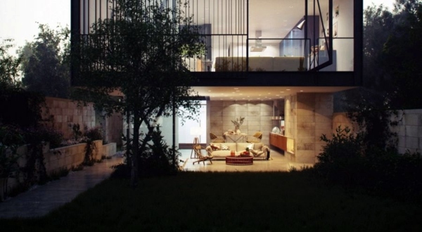 Innovative glass box house