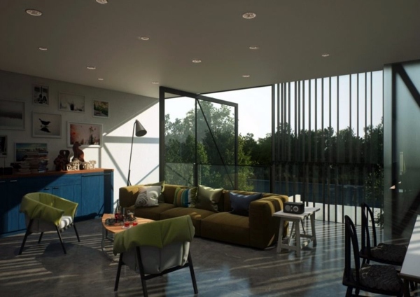 Innovative glass box house