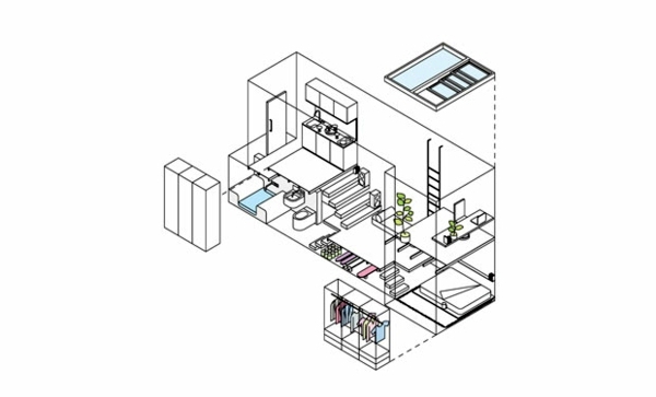 Setting up small apartment - use the room height and save space Setting up small apartment - use the room height and save space