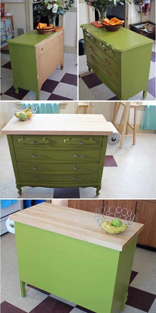 The old dresser as a kitchen block use - DIY project for you The old dresser as a kitchen block use - DIY project for you