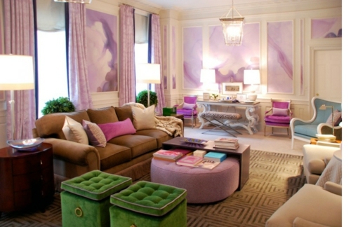 Stylish purple living room interior Stylish purple living room interior