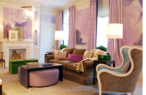 Stylish purple living room interior Stylish purple living room interior