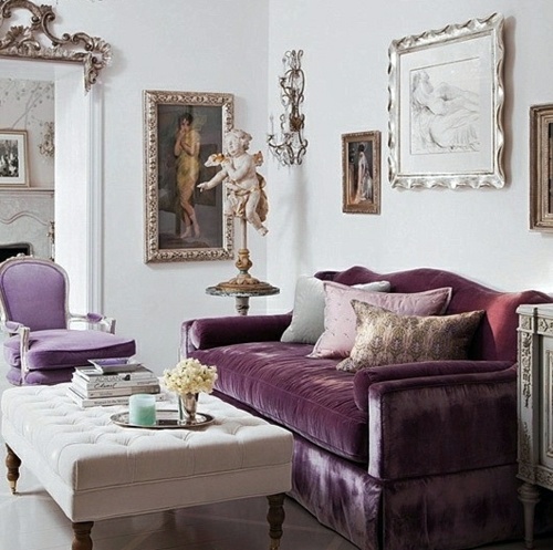 Stylish purple living room interior Stylish purple living room interior