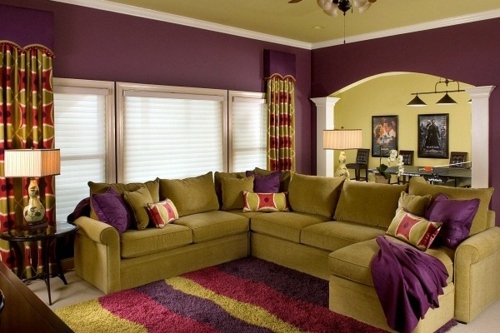 Stylish purple living room interior Stylish purple living room interior