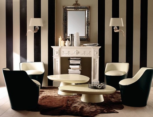 12 more ideas for attractive wall decoration with stripes