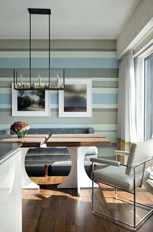 12 more ideas for attractive wall decoration with stripes