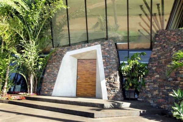 Modern underground hillside houses in Luque, Paraguay