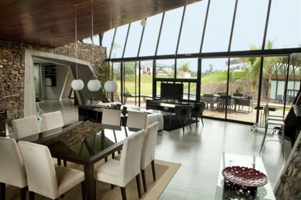 Modern underground hillside houses in Luque, Paraguay