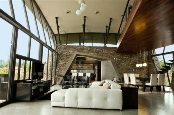 Modern underground hillside houses in Luque, Paraguay