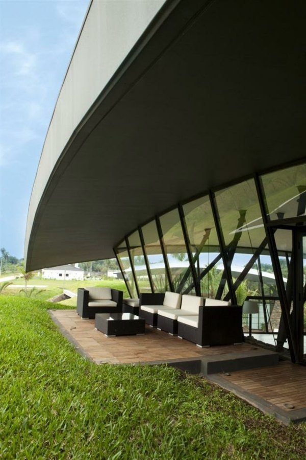 Modern underground hillside houses in Luque, Paraguay