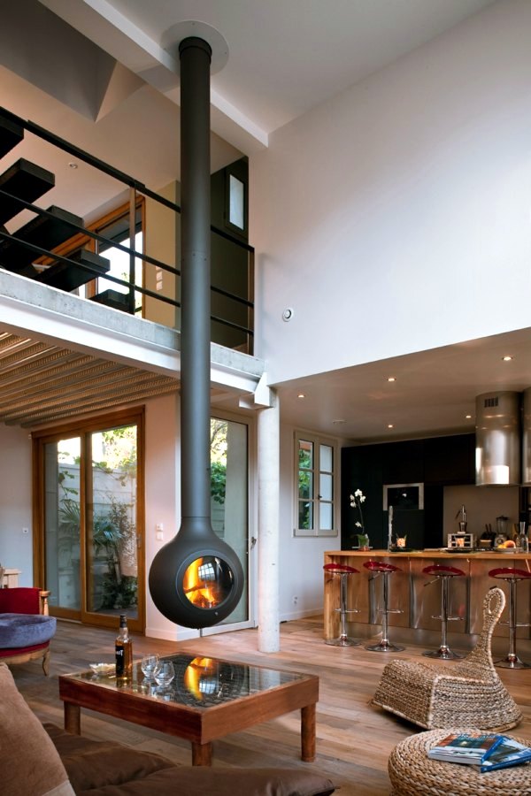 Wohnideen - 20 design ideas for hanging stove in modern house Wohnideen - 20 design ideas for hanging stove in modern house