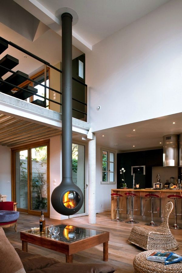 20 design ideas for hanging stove in modern house