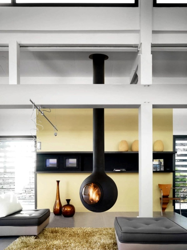 20 design ideas for hanging stove in modern house