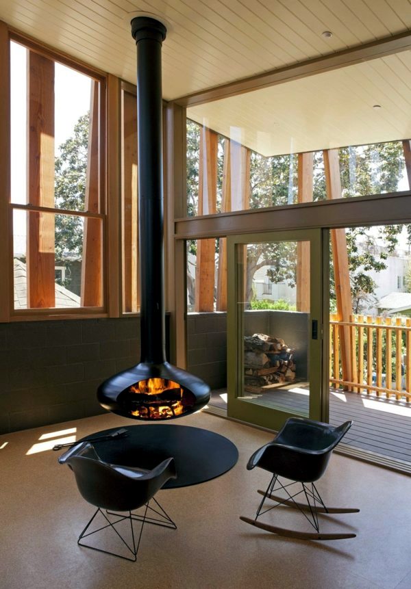 20 design ideas for hanging stove in modern house